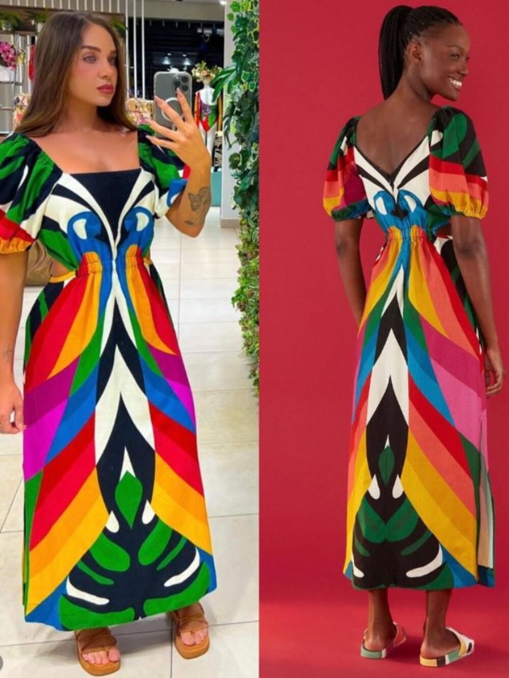 Stunning FARM Rio Macaw Stripes Maxi Dress sz XS NWT - Brazil Line Exclusive!